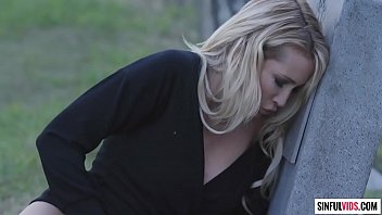 Jessica Drake rubbing pussy on cemetery